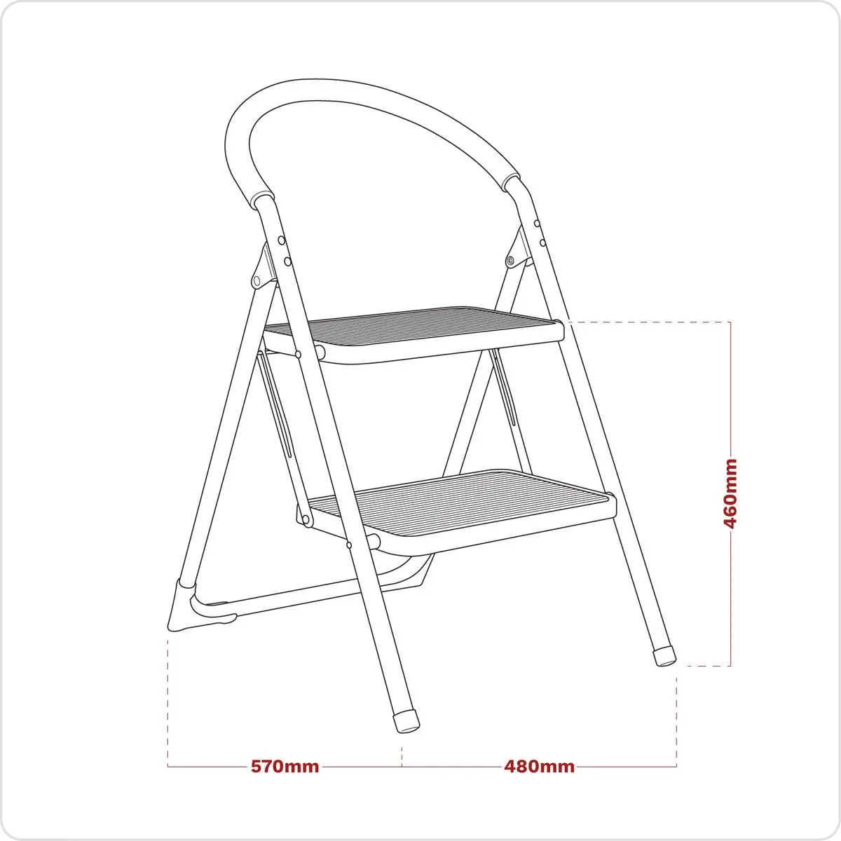 Sealey Step Stool 2-Tread 150kg Capacity EN14183 - Image 2