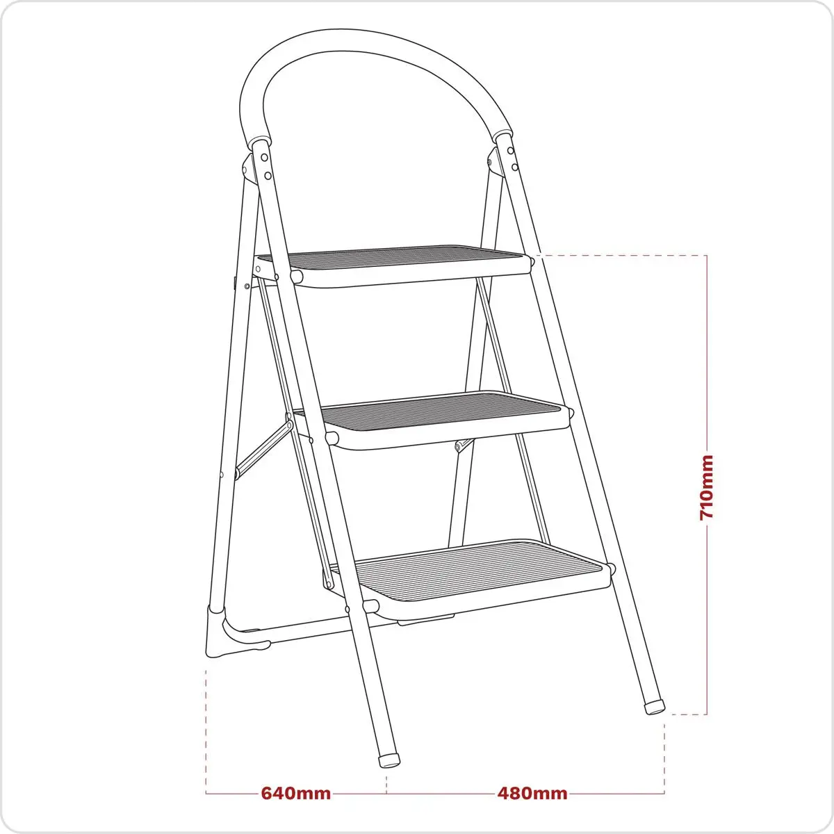 Sealey Step Stool 3-Tread 150kg Capacity EN 14183 - Image 9