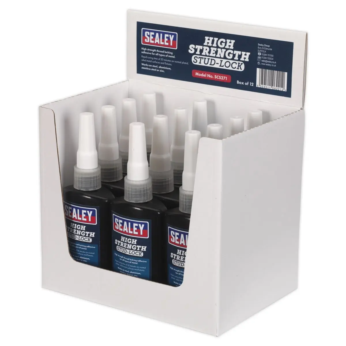 Sealey Stud Lock High Strength 50ml Pack of 12 - Image 2