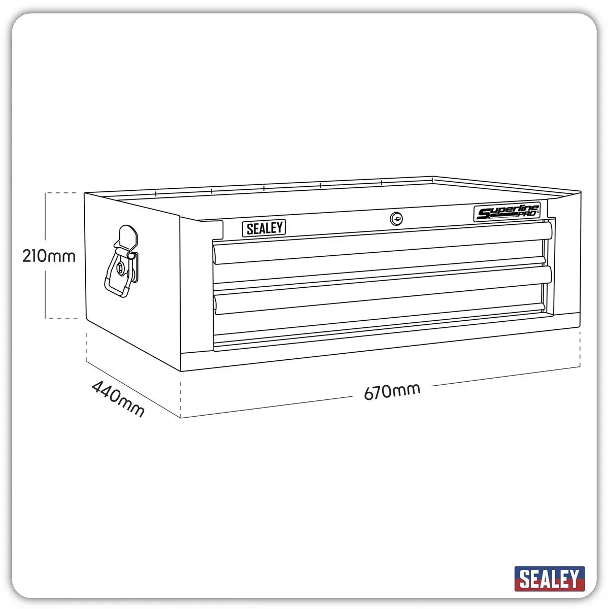 Sealey Superline Pro Mid-Box Tool Chest 2 Drawer with Ball-Bearing Slides - Green/Black - Image 4