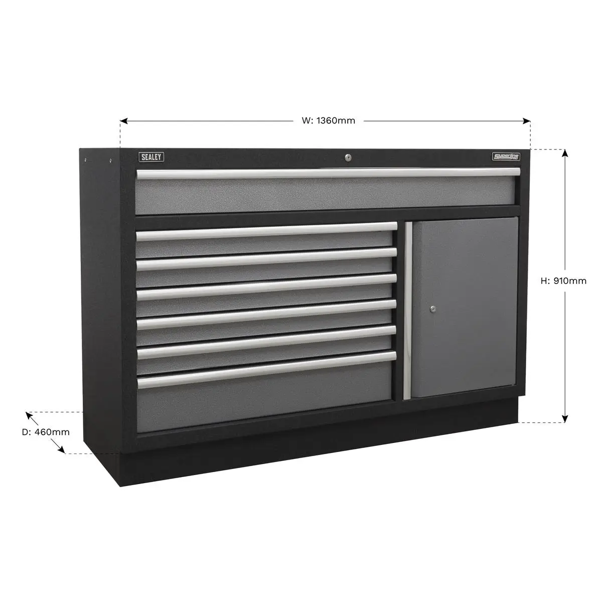 Sealey Superline Pro Modular 7 Drawer Floor Cabinet 1360mm - Image 10