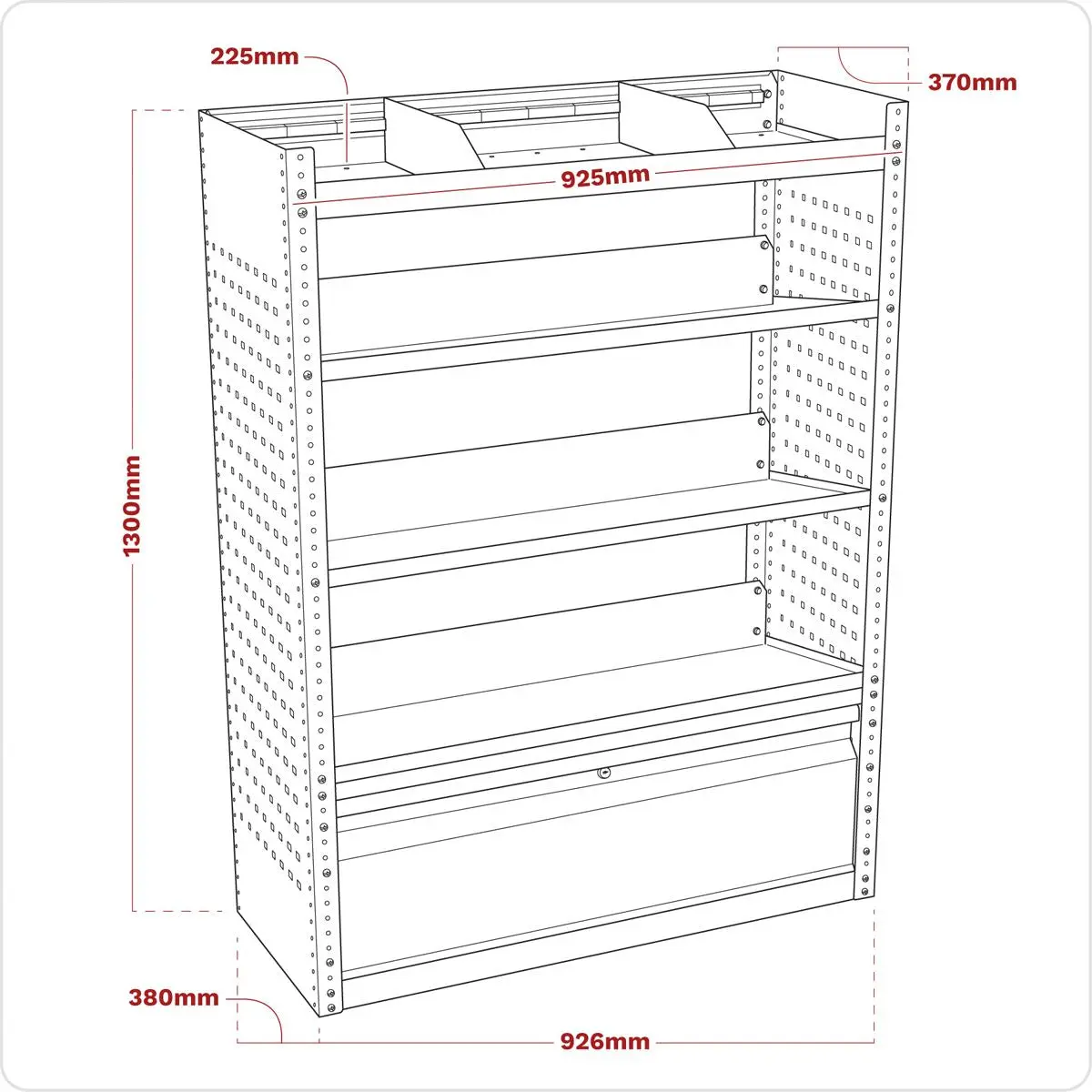 Sealey Superline Pro Modular Slanted Shelf Van Storage System - Image 2