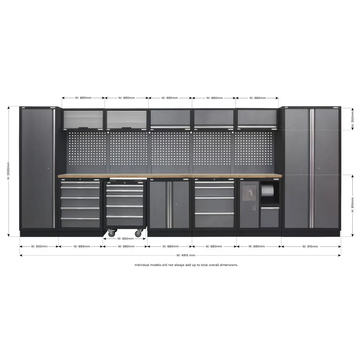 Sealey Superline Pro Superline PRO® 4.9m Storage System - Wood Worktop - Image 13