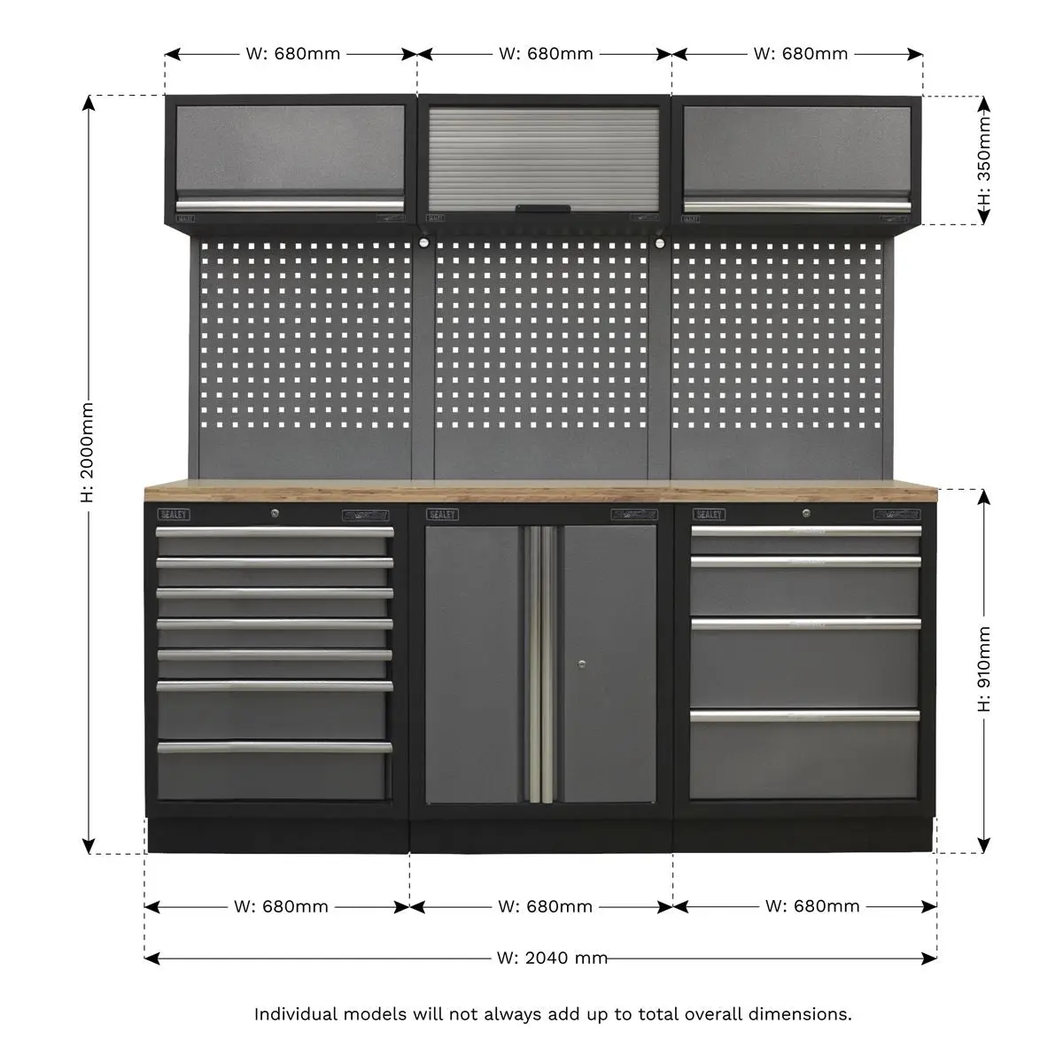 Sealey Superline Pro Superline PRO® 2.0m Storage System - Wood Worktop - Image 17
