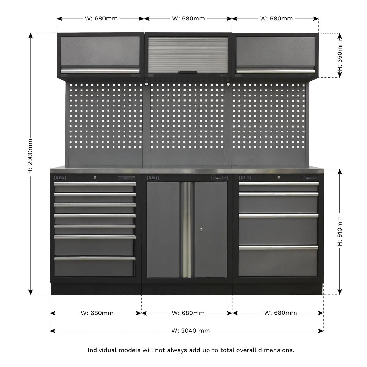 Sealey Superline Pro Superline PRO® 2m Storage System - Stainless Worktop - Image 15