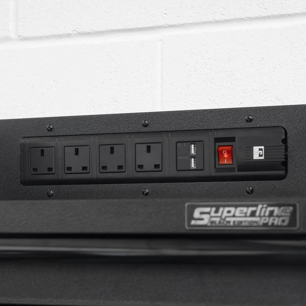 Sealey Superline Pro Power Tool Storage Rack with Drawer & Power Strip - Image 6