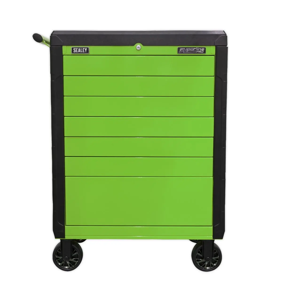 Sealey Superline Pro Rollcab 7 Drawer Push-To-Open - Green - Image 2