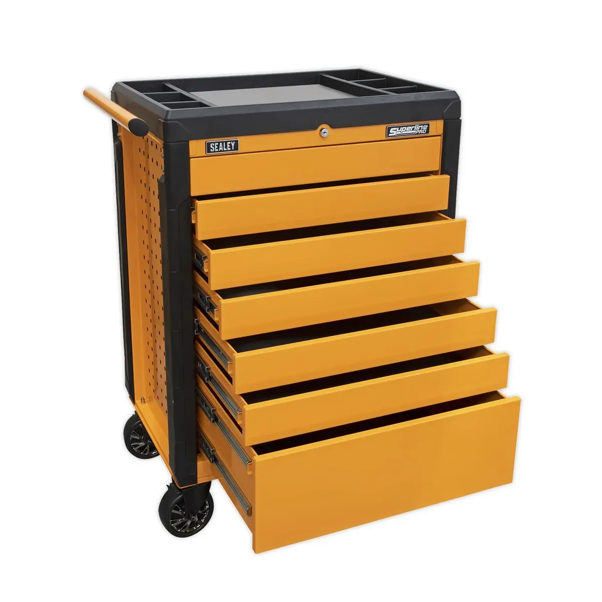 Sealey Superline Pro Rollcab 7 Drawer Push-To-Open - Orange - Image 2