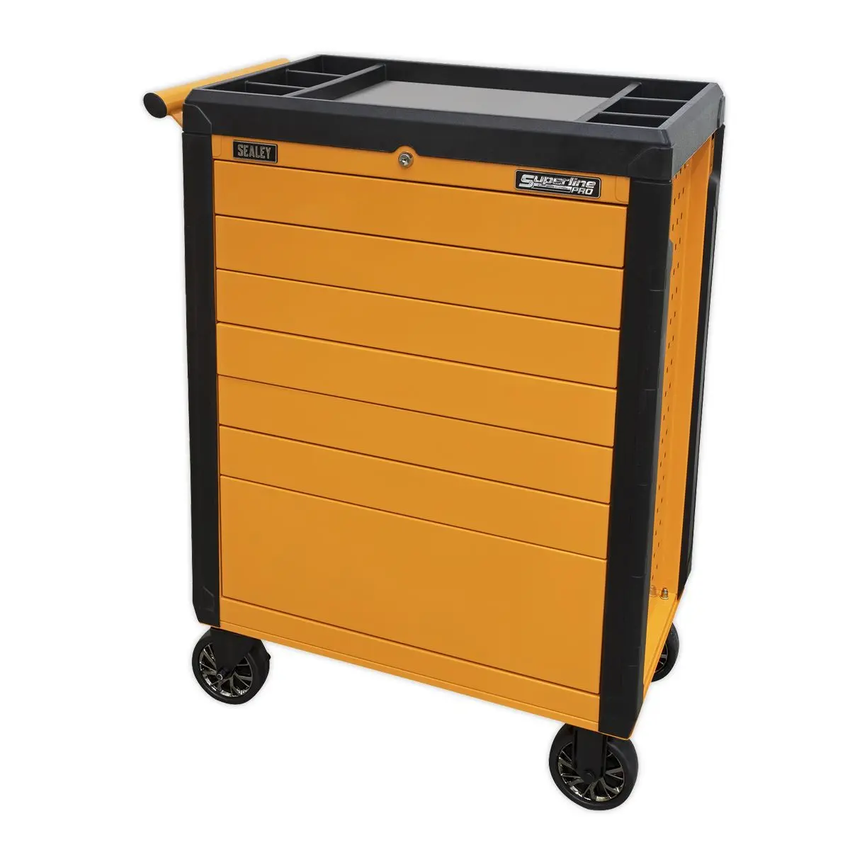 Sealey Superline Pro Rollcab 7 Drawer Push-To-Open - Orange - Image 3