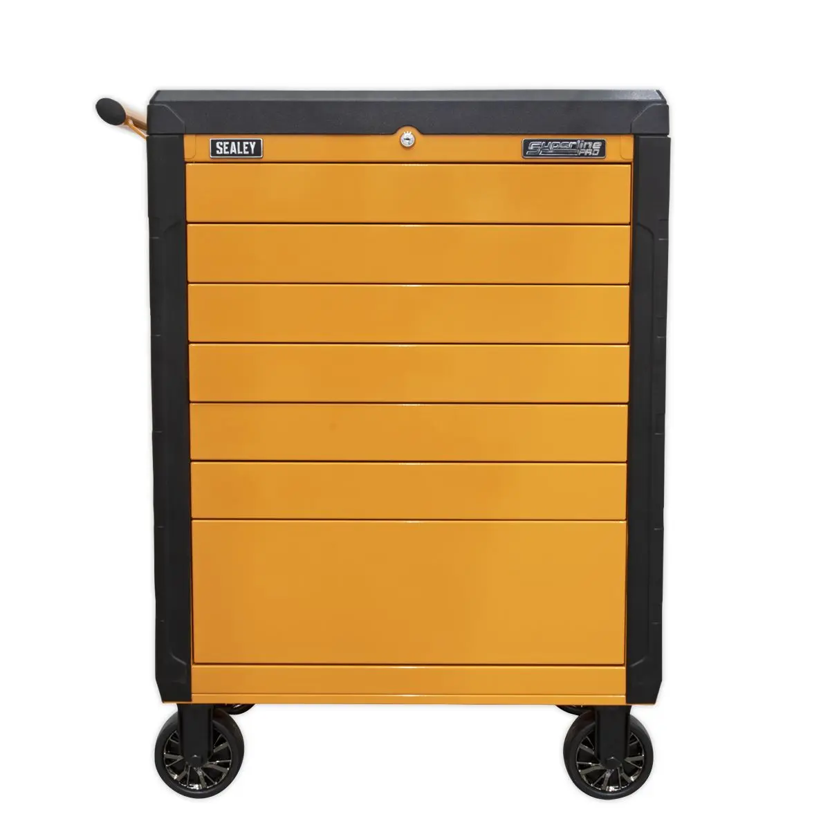 Sealey Superline Pro Rollcab 7 Drawer Push-To-Open - Orange - Image 4