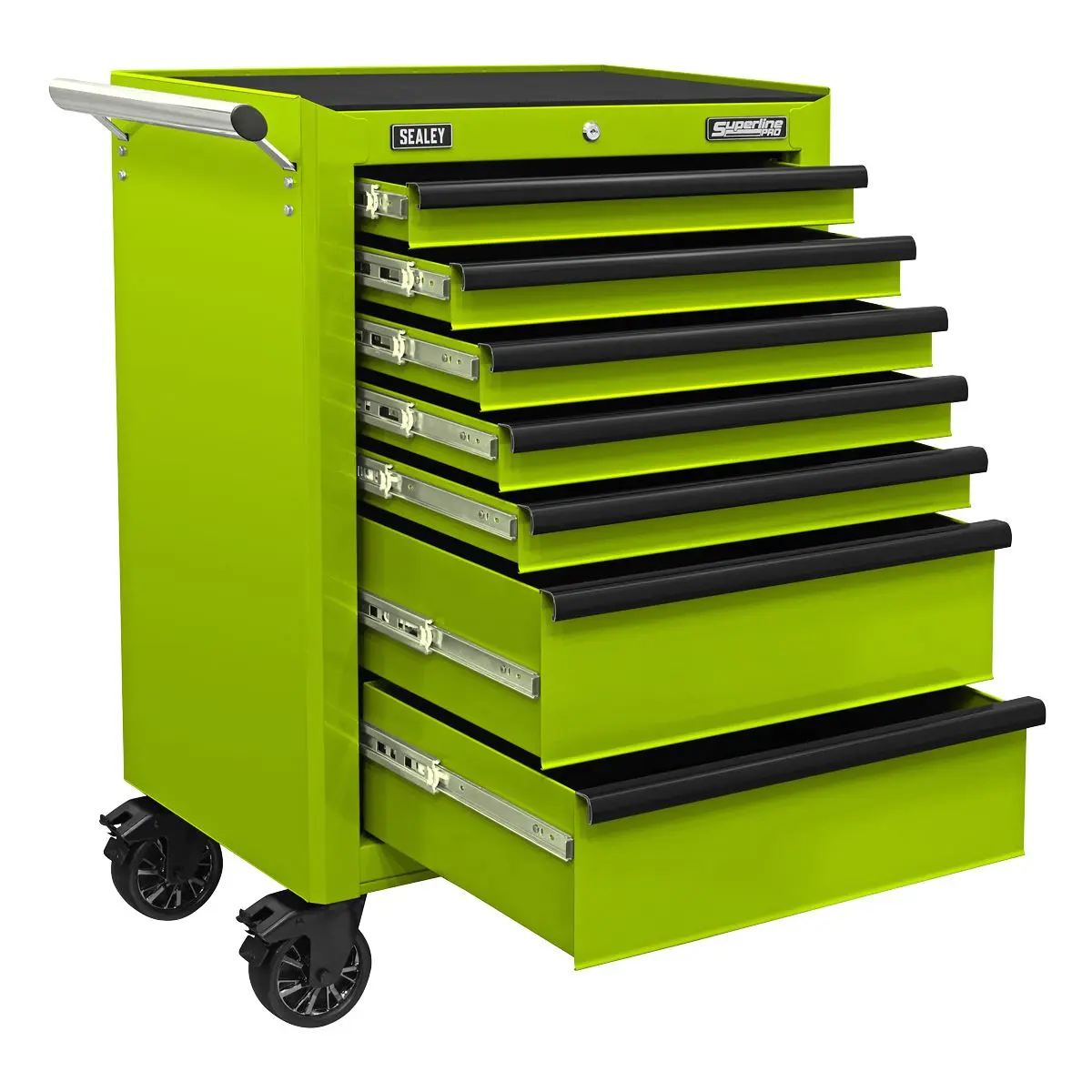 Sealey Superline Pro Rollcab 7 Drawer with Ball-Bearing Slides - Green/Black - Image 8