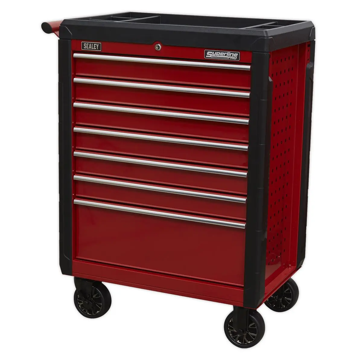 Sealey Superline Pro Rollcab 7 Drawer with Ball-Bearing Slides - Red - Image 11