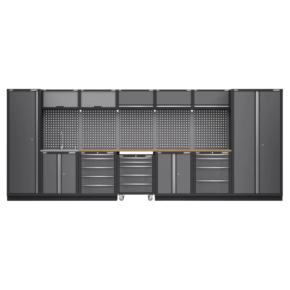 Sealey Superline Pro Superline Pro 4.9m Storage System - Pressed Wood Worktop