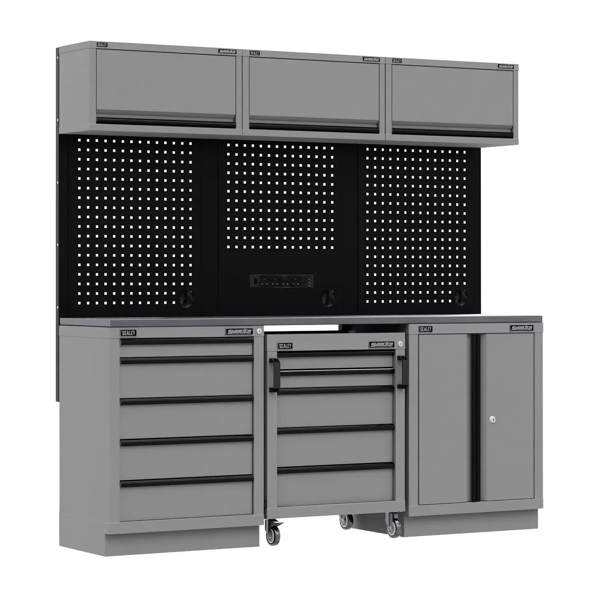 Sealey Superline Pro Superline PRO® Black Edition Storage System with Stainless Worktop 2.04m - Image 2