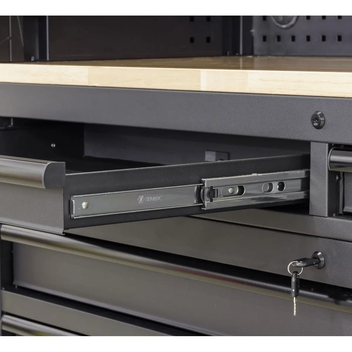 Sealey Superline Pro Superline PRO® Black Edition Top Hutch & 2 Drawer Riser 1549mm - Image 3