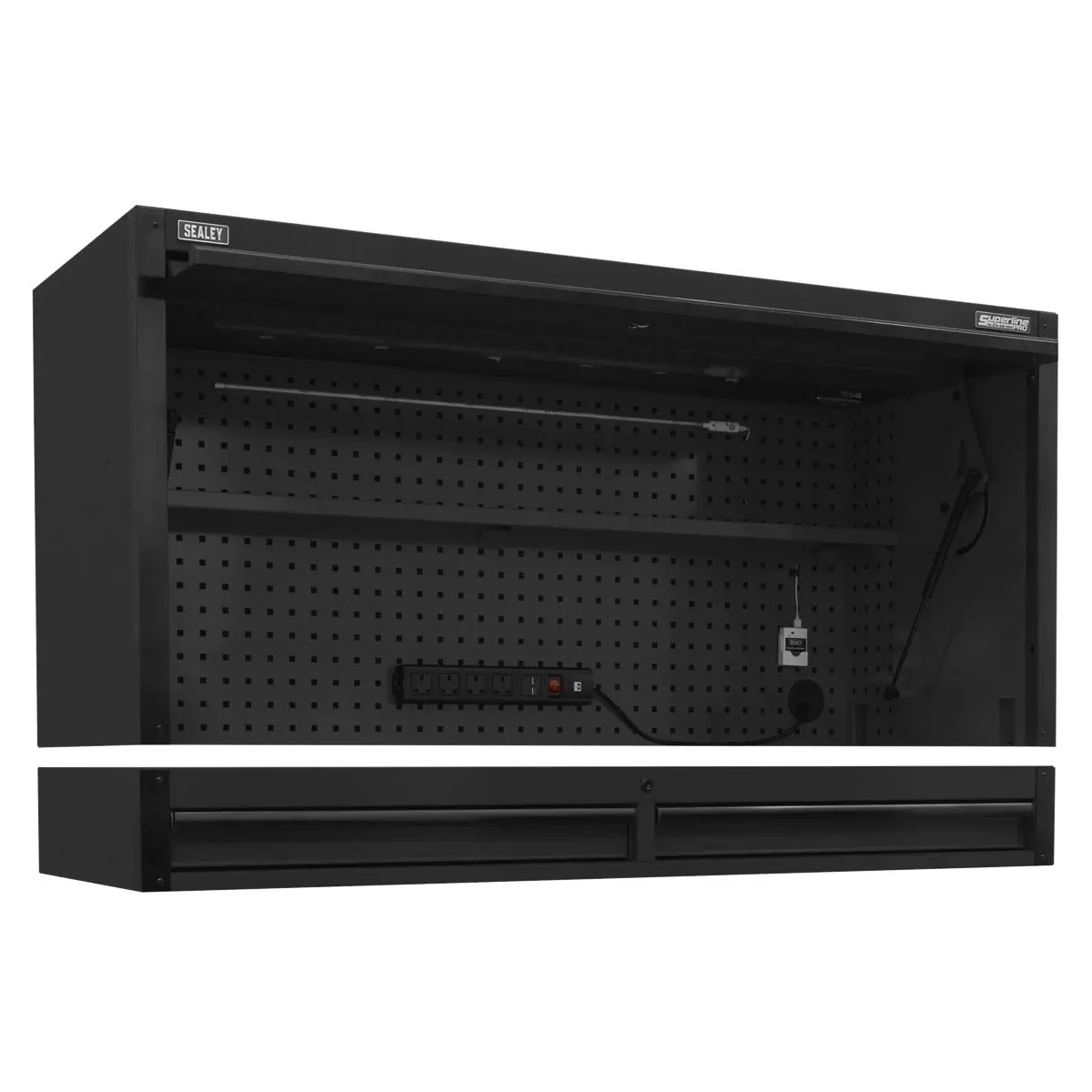 Sealey Superline Pro Superline PRO® Black Edition Top Hutch & 2 Drawer Riser 1549mm - Image 4