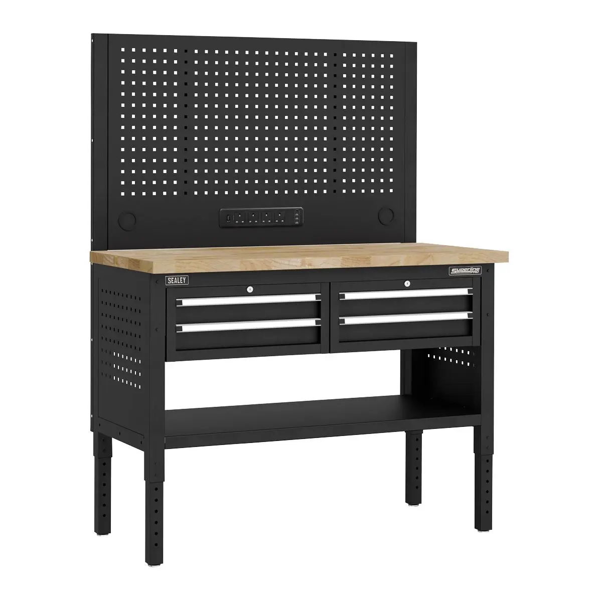 Sealey Superline Pro Superline PRO® Modular Workbench with 4 Drawers Wooden Worktop 1265mm