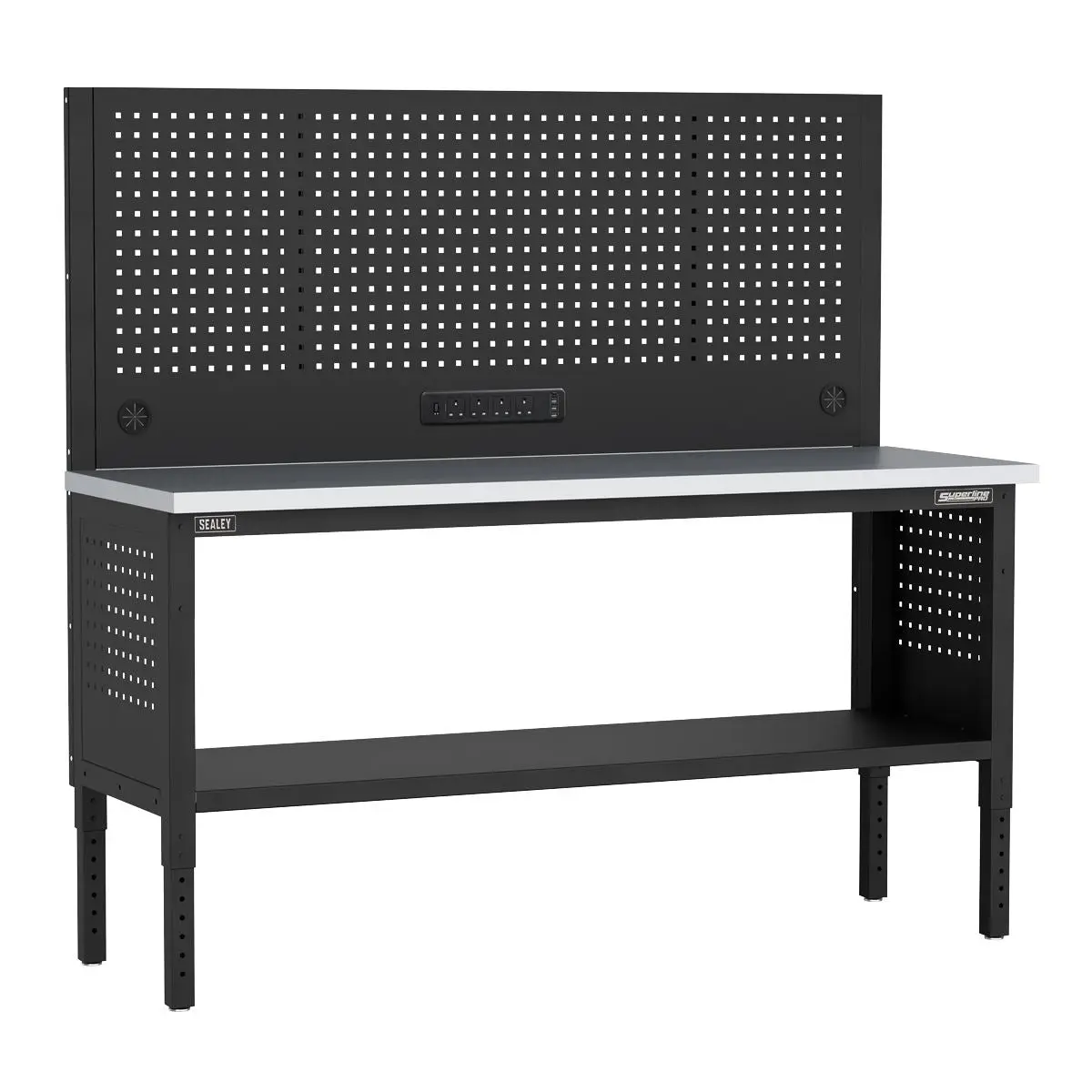 Sealey Superline Pro Superline PRO® Modular Workbench with Pegboard Back Panel Stainless Steel Worktop 1830mm