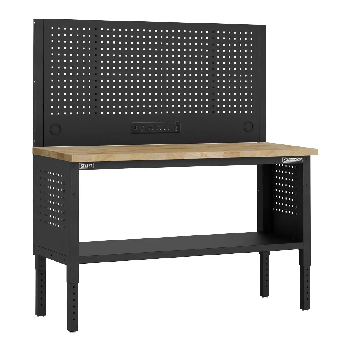 Sealey Superline Pro Superline PRO® Modular Workbench with Pegboard Back Panel Wooden Worktop 1525mm
