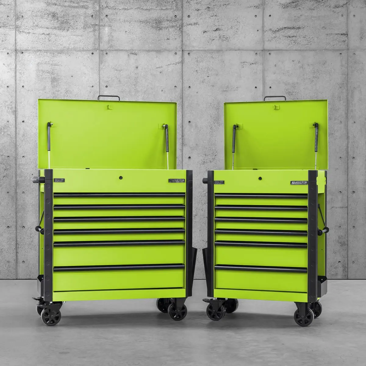 Sealey Superline Pro® Tool Trolley 6 Drawer - Green - Image 6