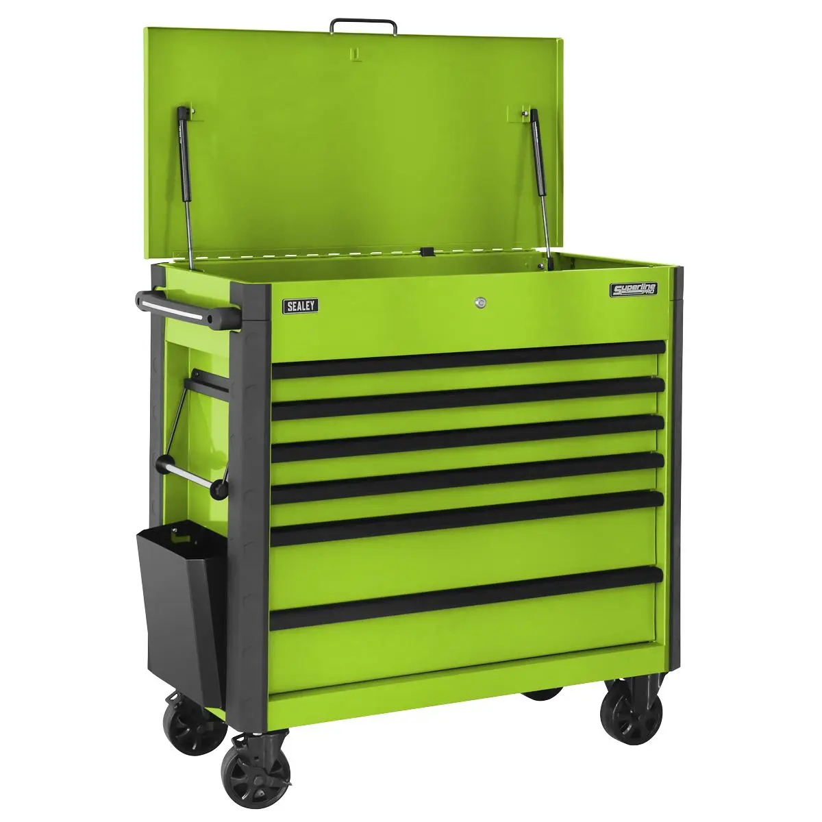Sealey Superline Pro Tool Trolley 6 Drawer with Ball Bearing Slides - Green - Image 4