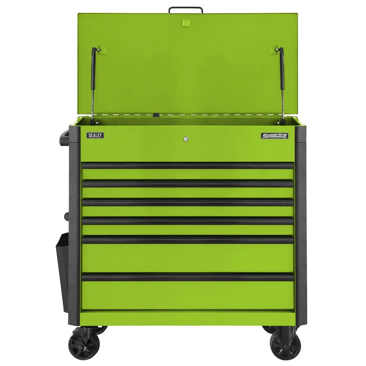 Sealey Superline Pro Tool Trolley 6 Drawer with Ball Bearing Slides - Green - Image 9