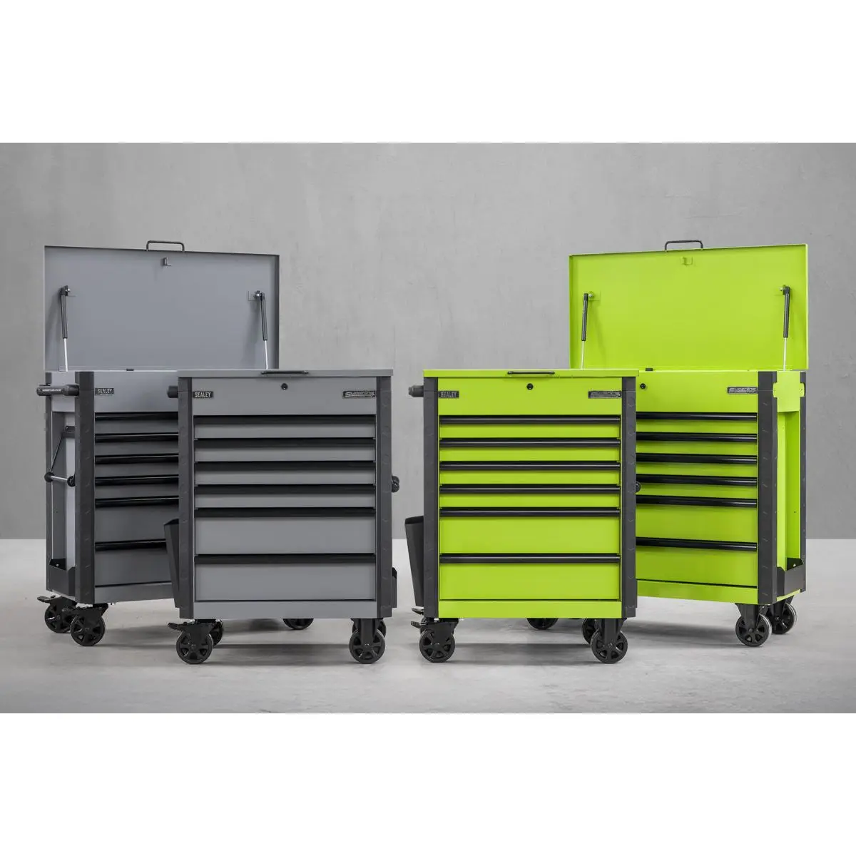 Sealey Superline Pro Tool Trolley 6 Drawer - Grey - Image 8