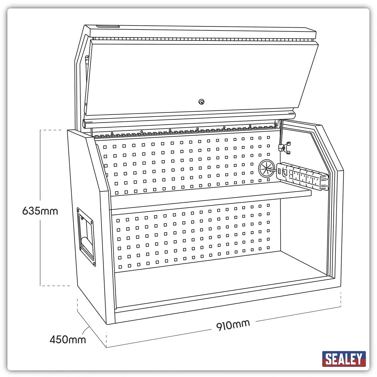 Sealey Superline Pro Toolbox Hutch 910mm with Power Strip - Image 7
