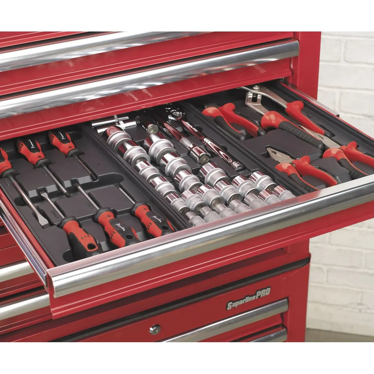 Sealey Superline Pro Topchest 5 Drawer with Ball-Bearing Slides - Red - Image 2