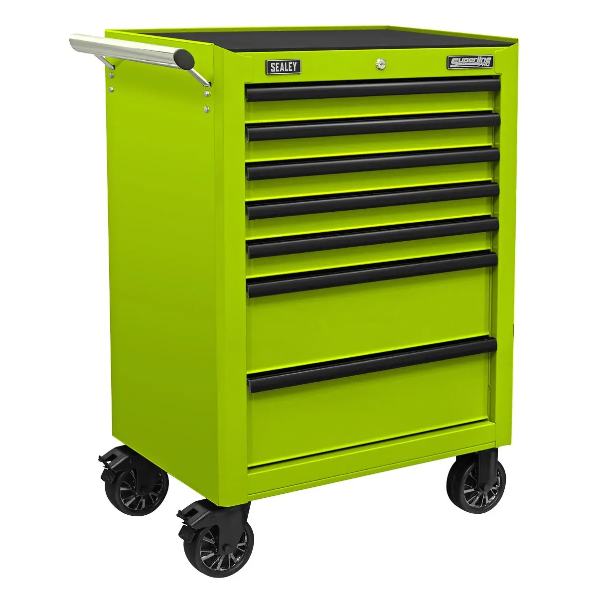 Sealey Superline Pro Topchest, Mid-Box Tool Chest & Rollcab Combination 14 Drawer with Ball-Bearing Slides - Green - Image 4