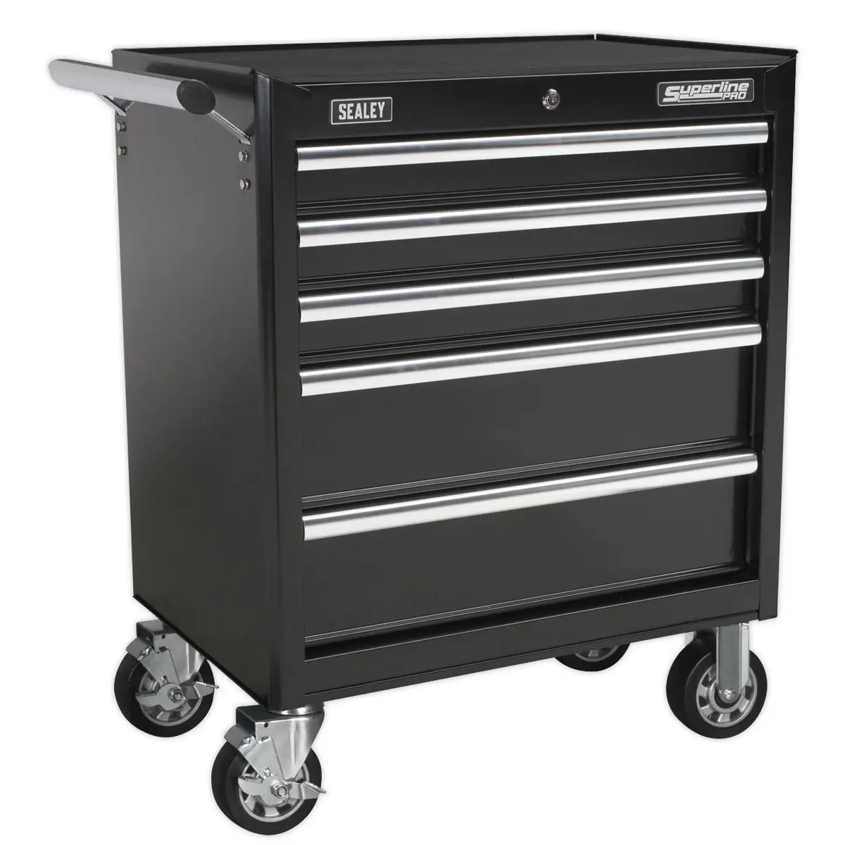 Sealey Superline Pro Topchest & Rollcab Combination 10 Drawer with Ball-Bearing Slides - Black with 148pc Tool Kit - Image 9
