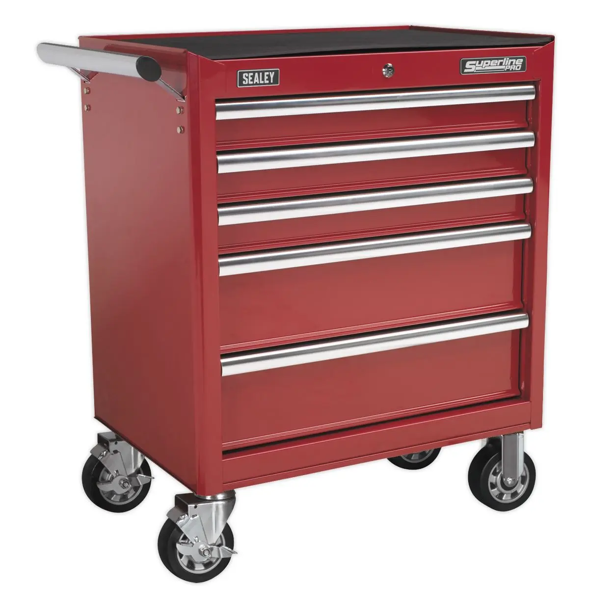 Sealey Superline Pro Topchest & Rollcab Combination 10 Drawer with Ball-Bearing Slides - Red with 148pc Tool Kit - Image 4
