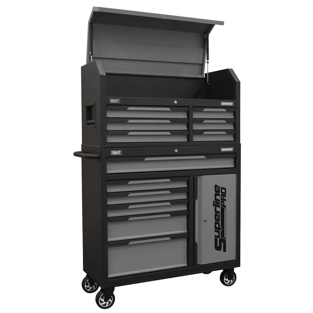 Sealey Superline Pro® Topchest & Rollcab Combination 12 Drawer & 1 Door Cupboard - Grey