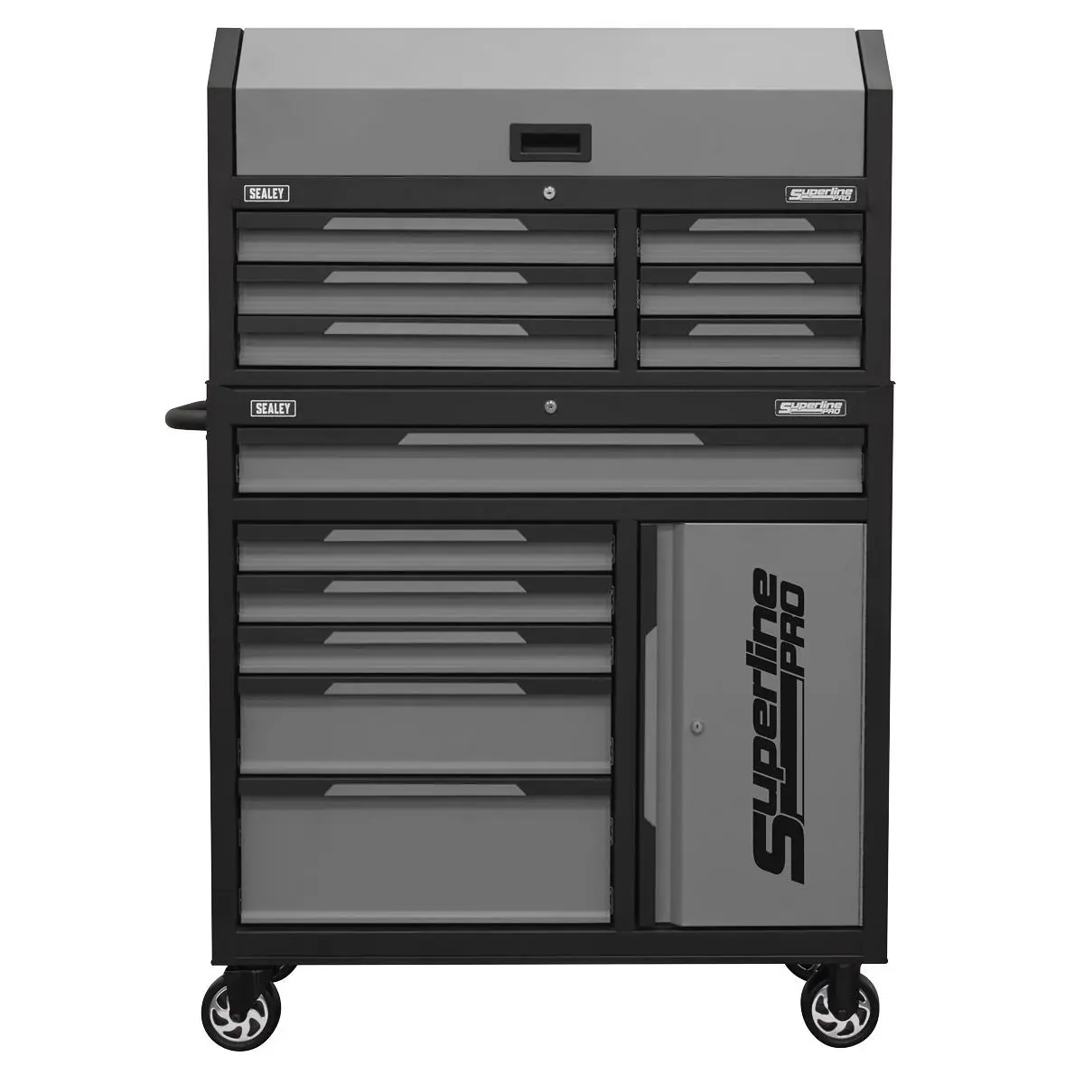 Sealey Superline Pro® Topchest & Rollcab Combination 12 Drawer & 1 Door Cupboard - Grey - Image 4