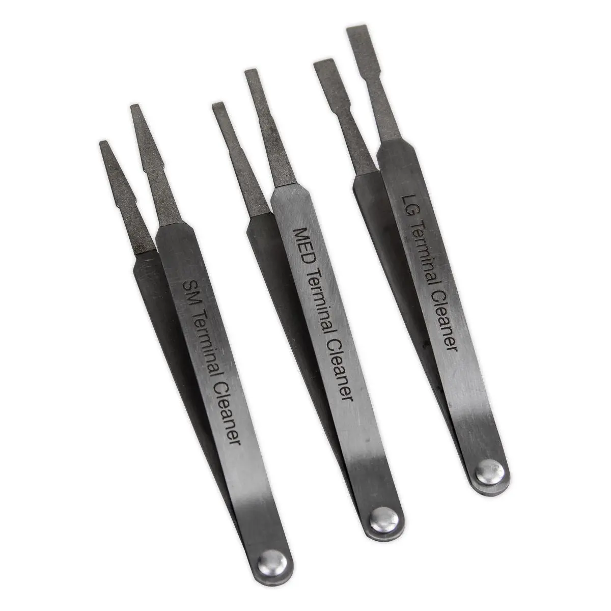 Sealey Terminal Cleaner Set Diamond Grip Blade Type 3 Piece - Image 2