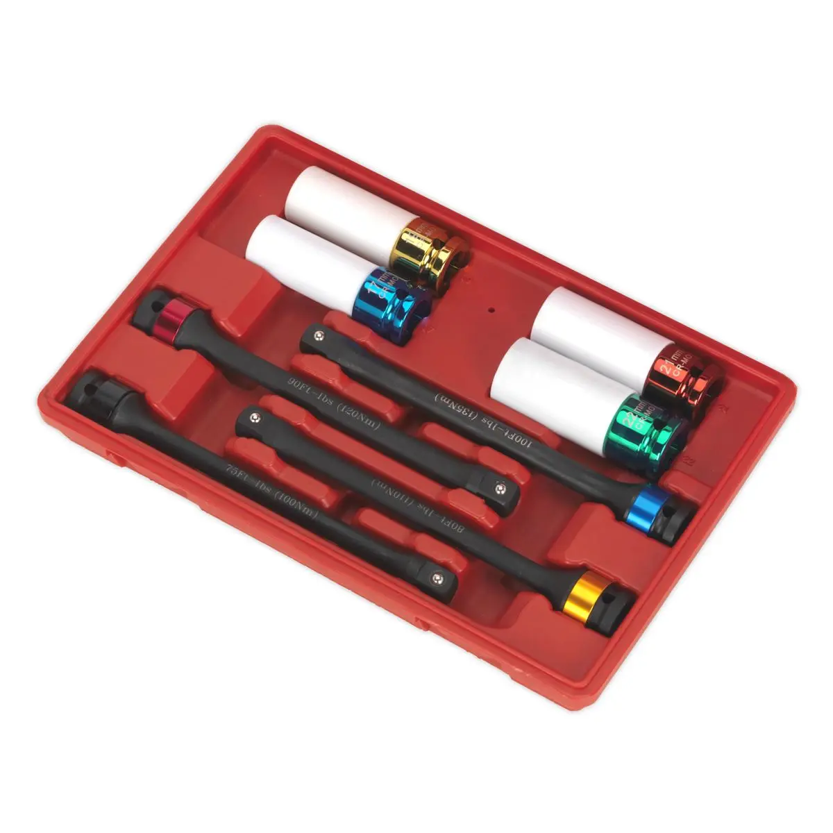 Sealey Torque Stick & Aluminium Wheel Impact Socket Set 8pc 1/2"Sq Drive - Image 2