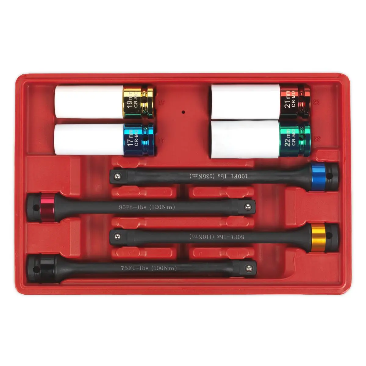 Sealey Torque Stick & Aluminium Wheel Impact Socket Set 8pc 1/2"Sq Drive - Image 4