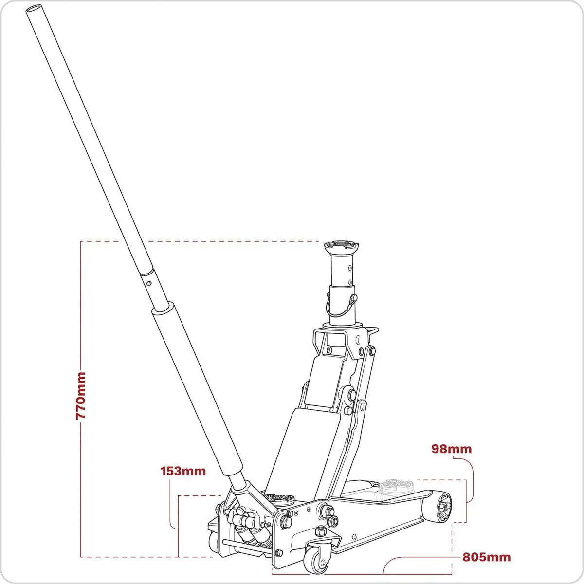 Sealey Low Profile High Lift Trolley Jack with Rocket Lift 2/3 Tonne - Image 22