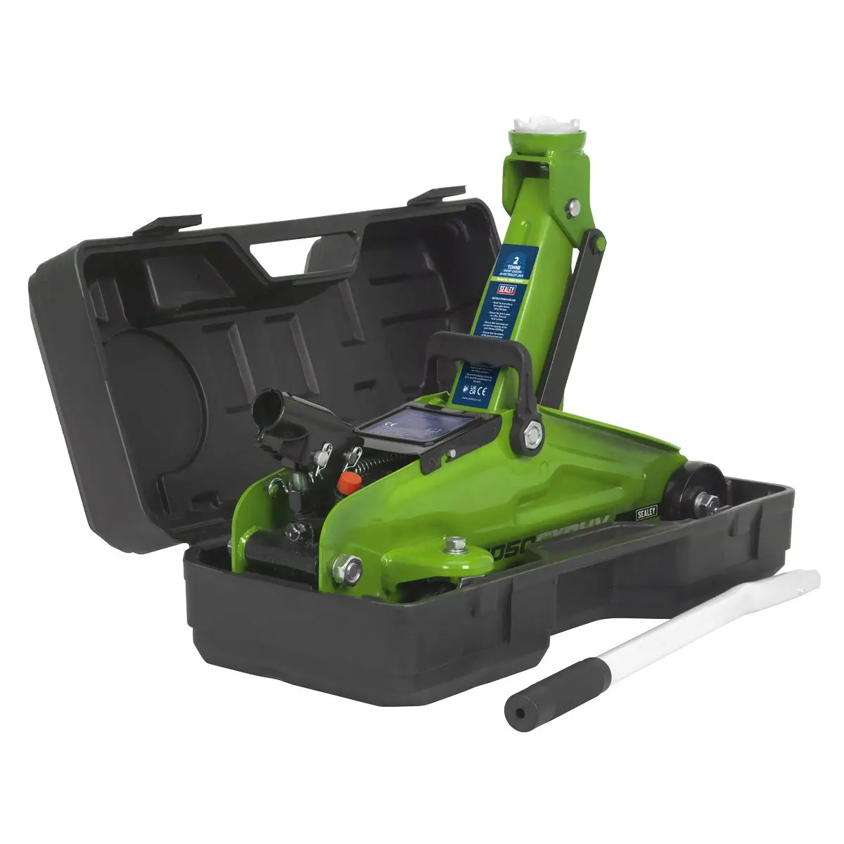 Sealey Short Chassis Trolley Jack with Storage Case 2 Tonne - Green - Image 10