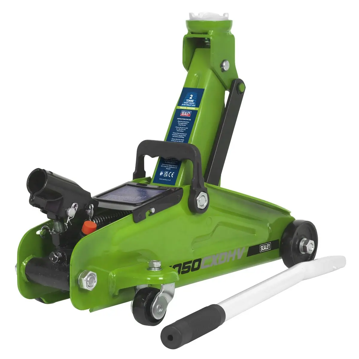 Sealey Short Chassis Trolley Jack with Storage Case 2 Tonne - Green - Image 9