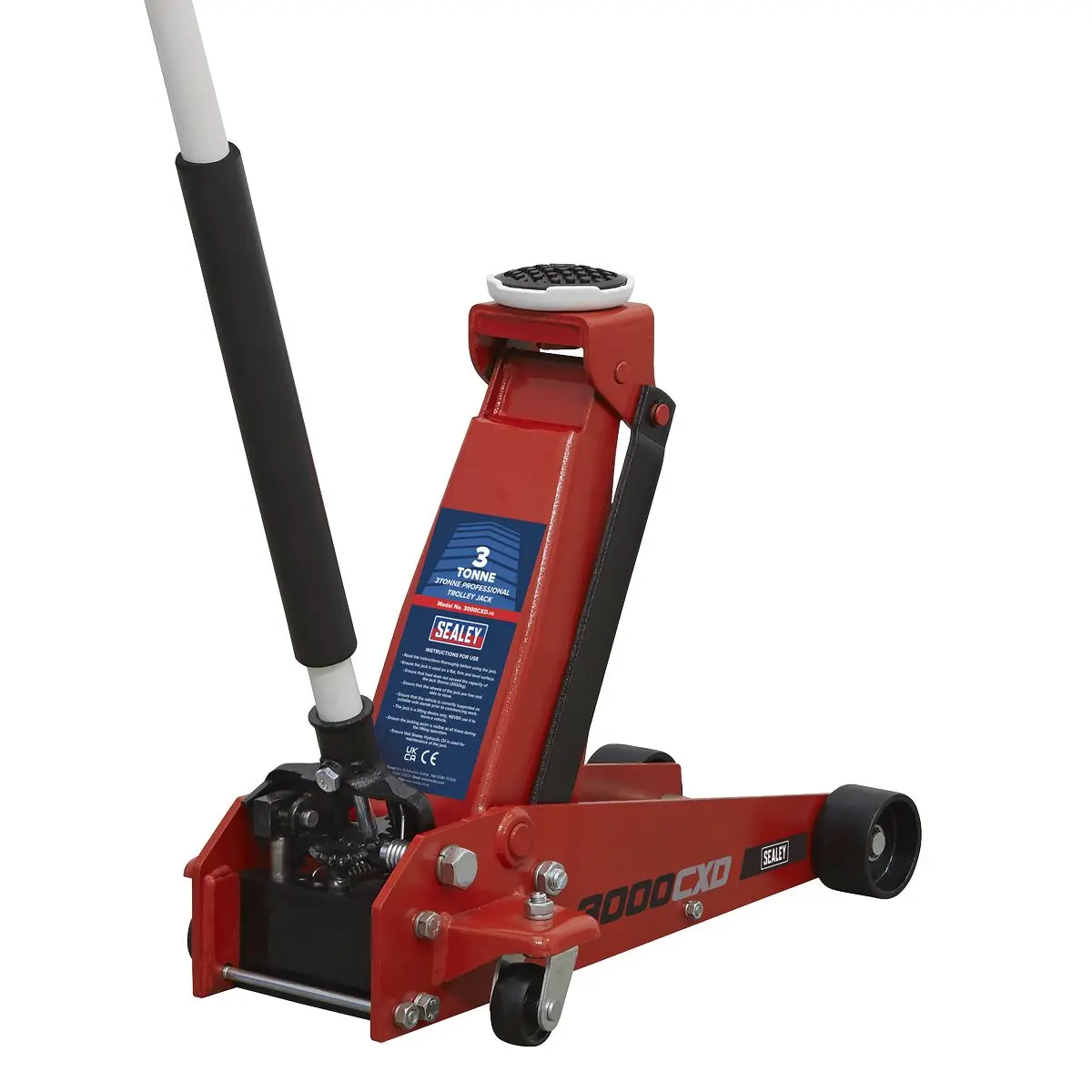 Sealey Trolley Jack 3 Tonne & Axle Stands (Pair) 3 Tonne per Stand Combo - Image 11