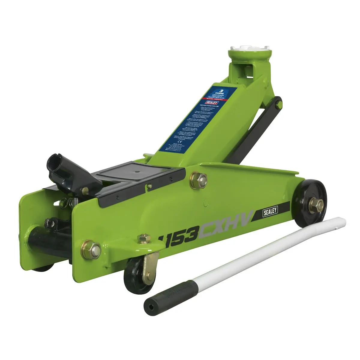Sealey Long Reach Heavy-Duty Trolley Jack 3 Tonne - Green - Image 3
