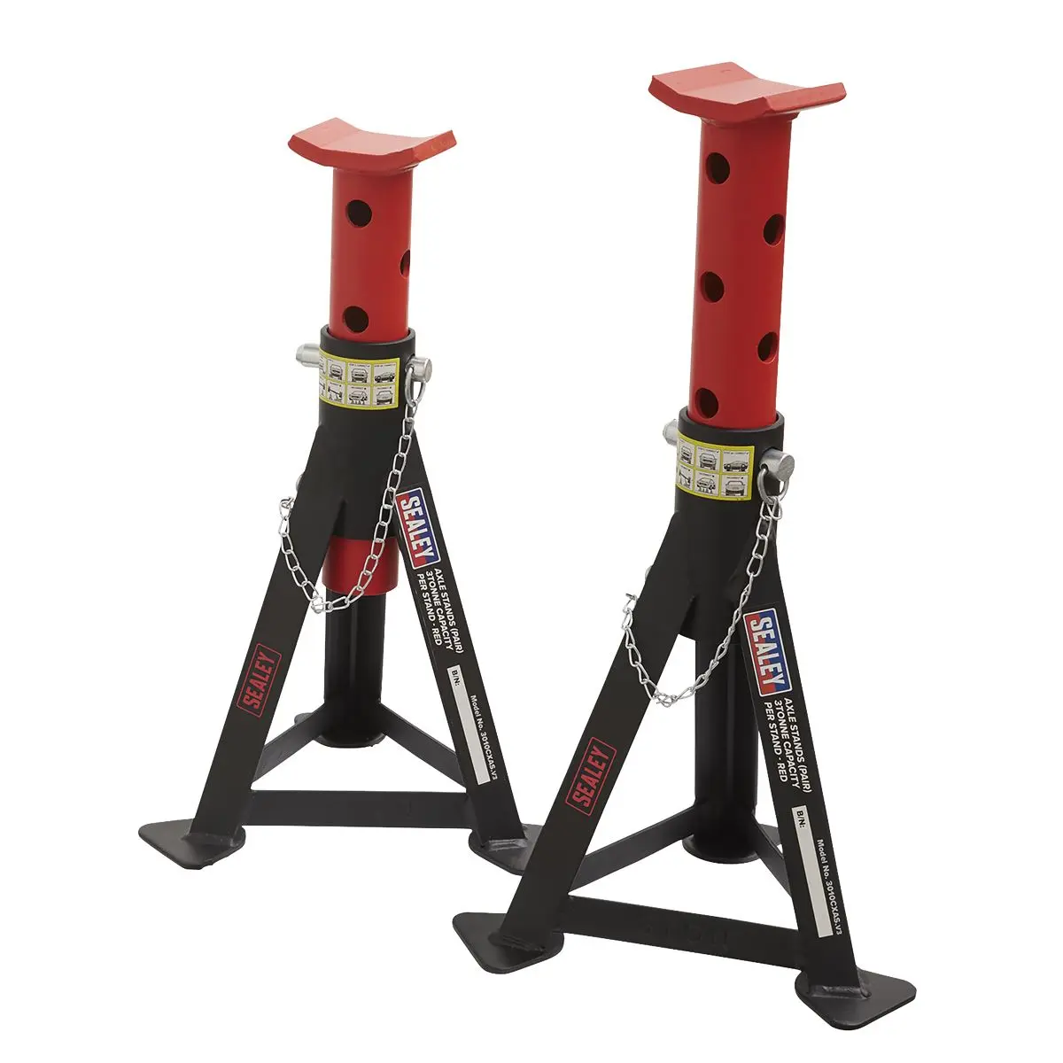 Sealey Standard Chassis Trolley Jack 3 Tonne with Axle Stands (Pair) 3 Tonne Capacity per Stand - Image 3