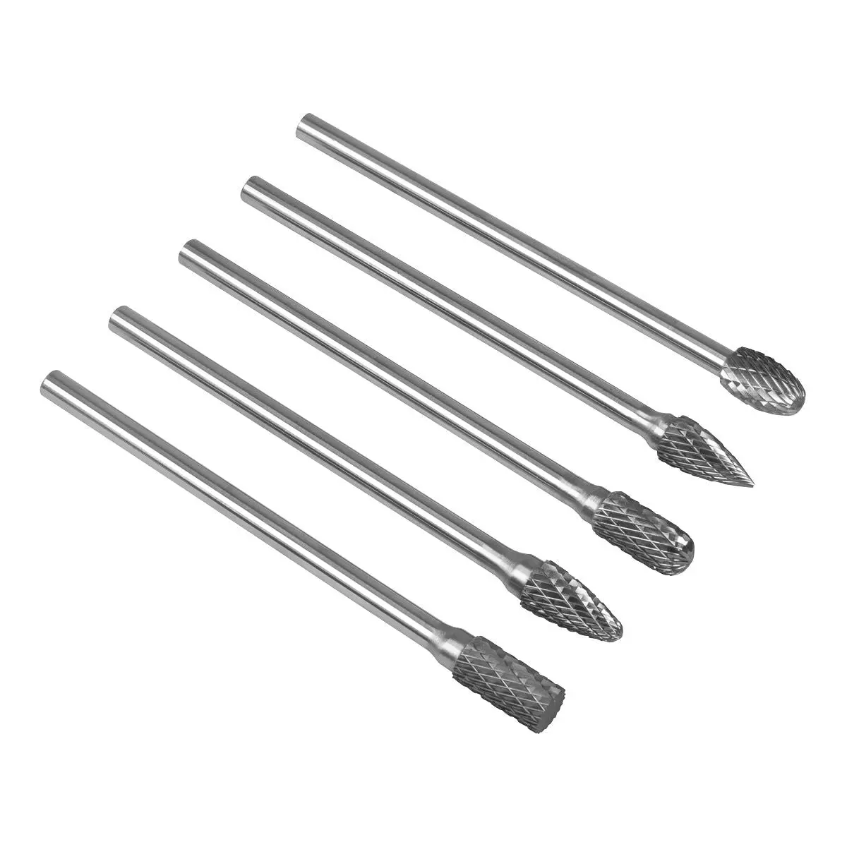 Sealey Tungsten Carbide Rotary Burr Set Extra-Long 5pc - Image 2