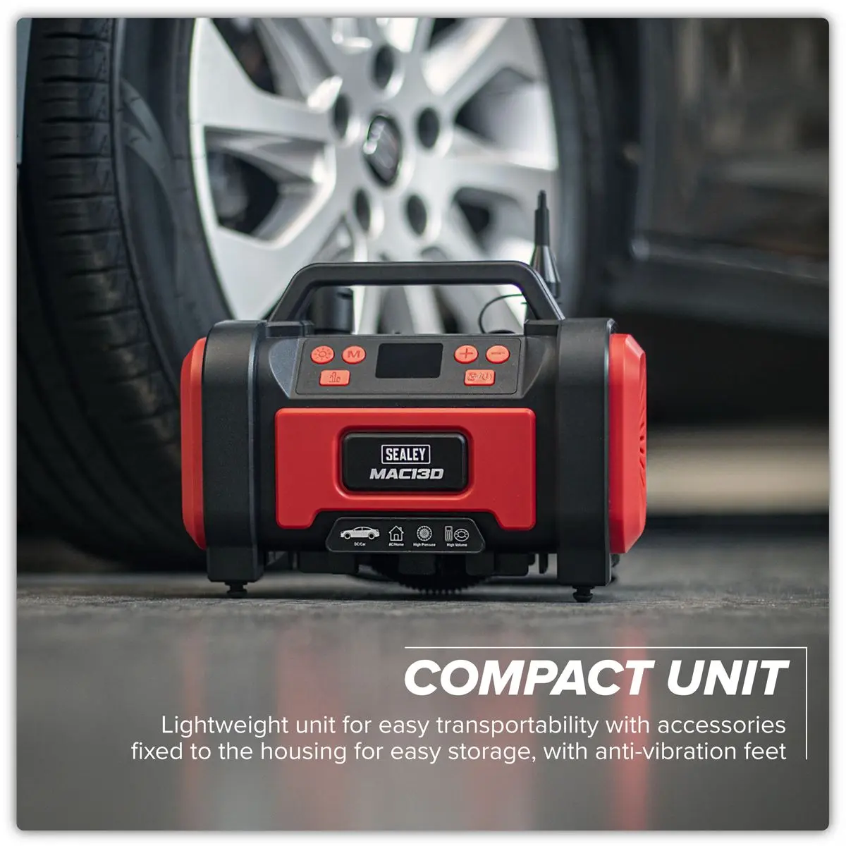 Sealey Tyre Inflator & High-Volume Air Pump 12V/230V AC - Image 14