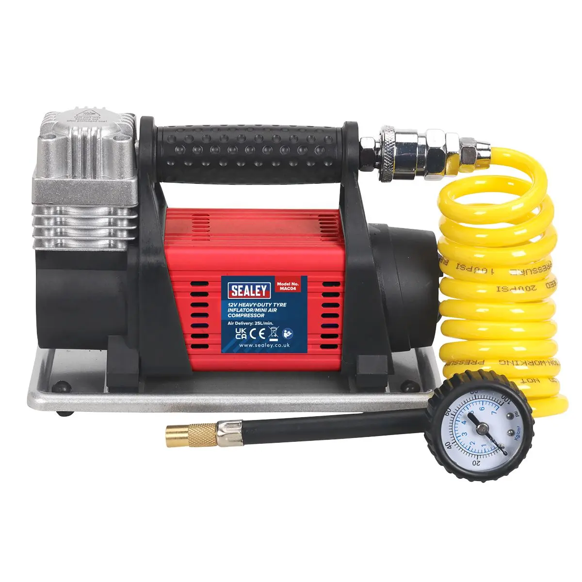 Sealey Tyre Inflator/Mini Air Compressor 12V Heavy-Duty - Image 3