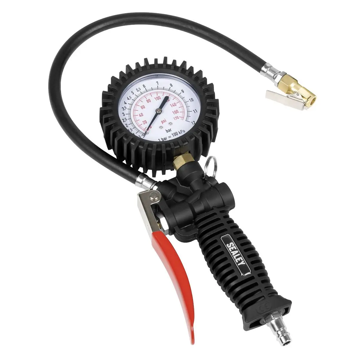 Sealey Tyre Inflator with Clip-On Connector