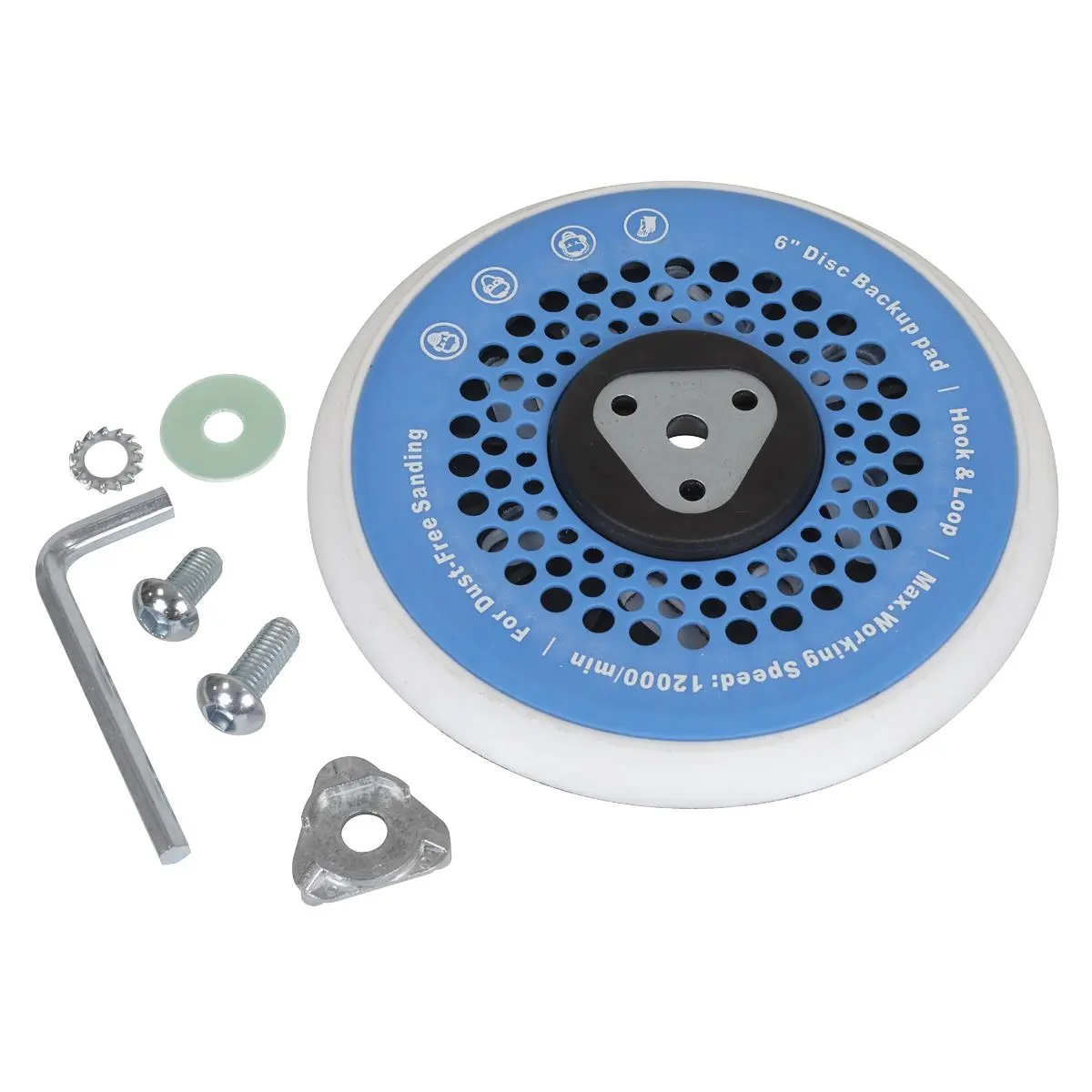 Sealey Universal Dust-Free Stick-On DA Backing Pad Ø150mm x 5/16"UNF & M8 - Image 2