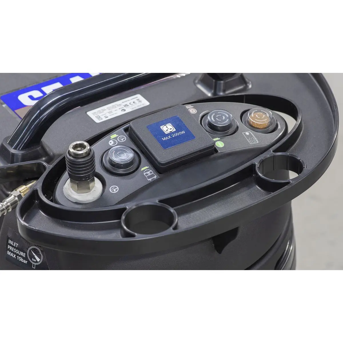 Sealey Vacuum Cleaner Industrial Dust-Free Wet/Dry 35L 1000W/230V Plastic Drum M-Class Self-Clean Filter - Image 2