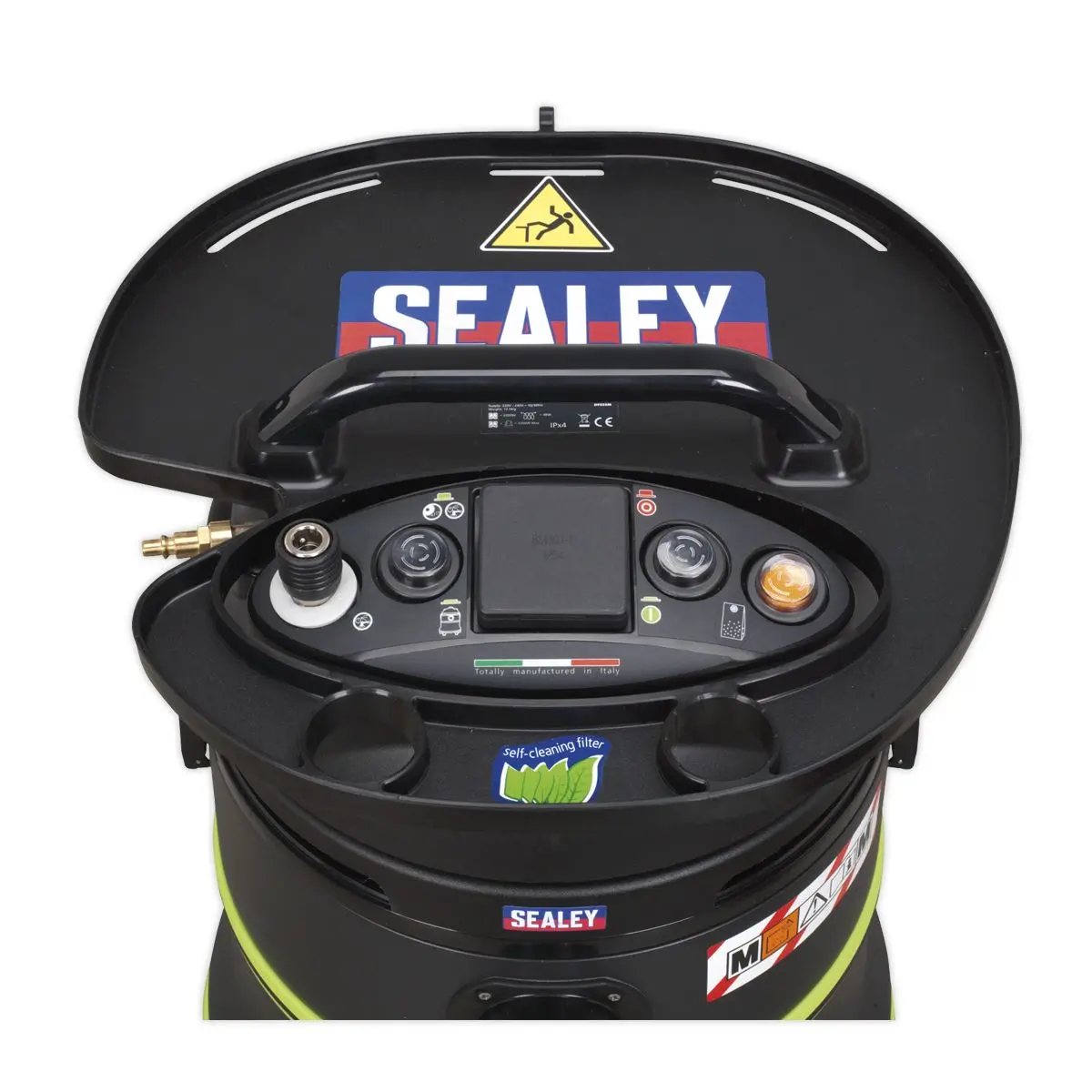 Sealey Vacuum Cleaner Industrial Dust-Free Wet/Dry 35L 1000W/230V Plastic Drum M-Class Self-Clean Filter - Image 6